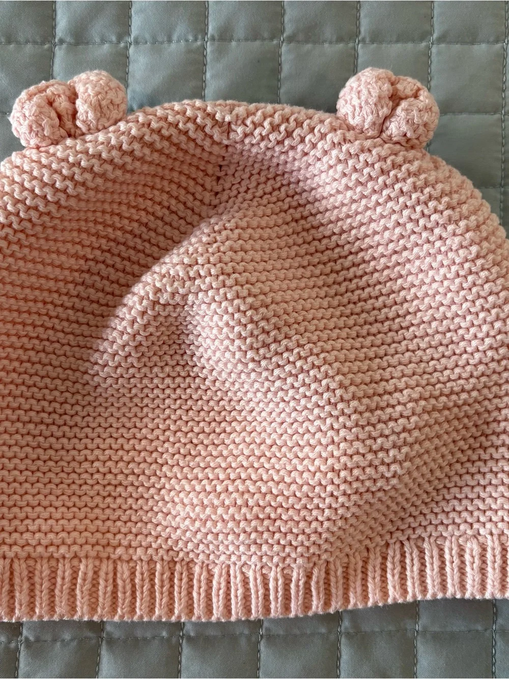 GAP soft Pink Beany 18-24m - bear ears hat baby girl